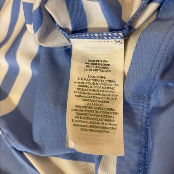 RLX Ralph Lauren Womens Golf Shirt Sleeveless Blue White Striped Size Large - Picture 6 of 8